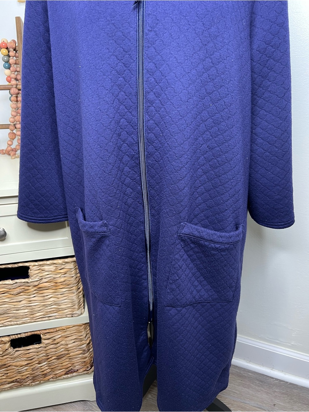 Croft & Barrow Quilted Zip Front Robe - Picture 3 of 5